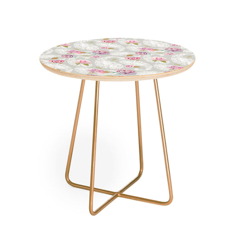 Marta Barragan Camarasa Romantic floral paisley pattern Round Side Table