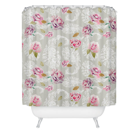 Marta Barragan Camarasa Romantic floral paisley pattern Shower Curtain