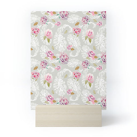 Marta Barragan Camarasa Romantic floral paisley pattern Mini Art Print