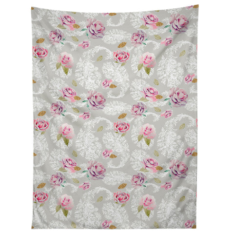 Marta Barragan Camarasa Romantic floral paisley pattern Tapestry
