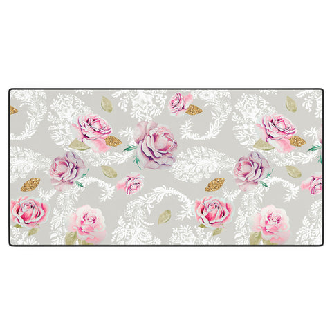 Marta Barragan Camarasa Romantic floral paisley pattern Desk Mat