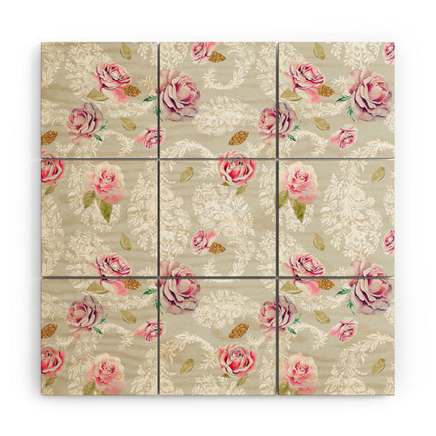 Marta Barragan Camarasa Romantic floral paisley pattern Wood Wall Mural