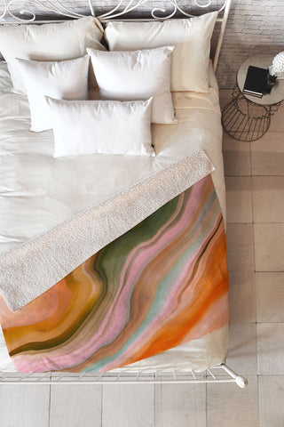 Marta Barragan Camarasa Rustic desert colors II Fleece Throw Blanket