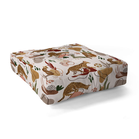 Marta Barragan Camarasa Serval Savannah Cat Floor Pillow Square