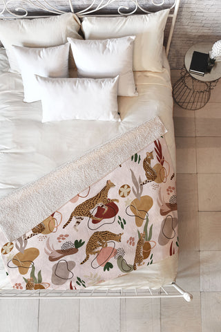 Marta Barragan Camarasa Serval Savannah Cat Fleece Throw Blanket