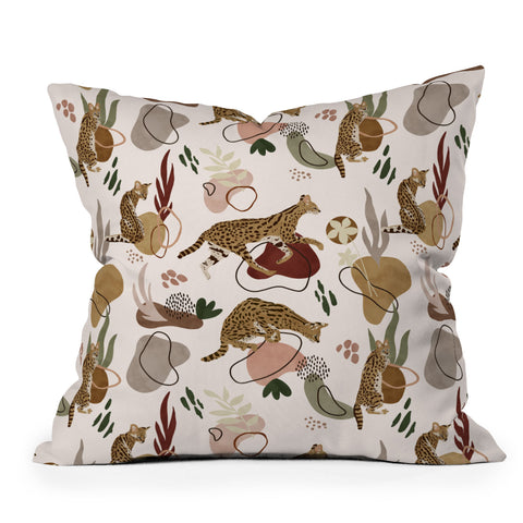 Marta Barragan Camarasa Serval Savannah Cat Throw Pillow