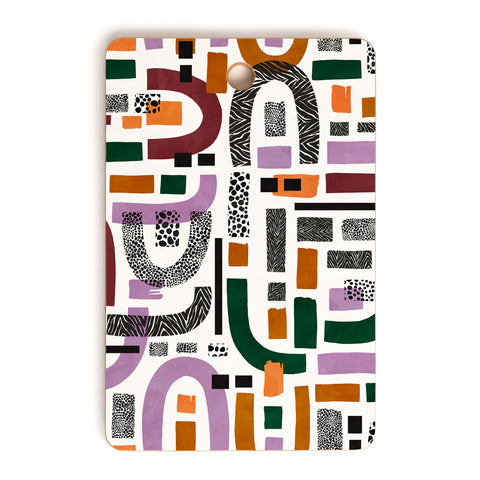 Marta Barragan Camarasa Shapes and animal print Cutting Board Rectangle