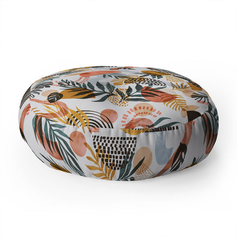 Marta Barragan Camarasa Shapes modern tropical S Floor Pillow Round