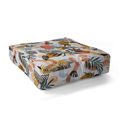 Marta Barragan Camarasa Shapes modern tropical S Floor Pillow Square