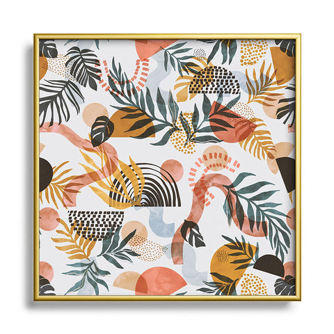 Marta Barragan Camarasa Shapes modern tropical S Square Metal Framed Art Print