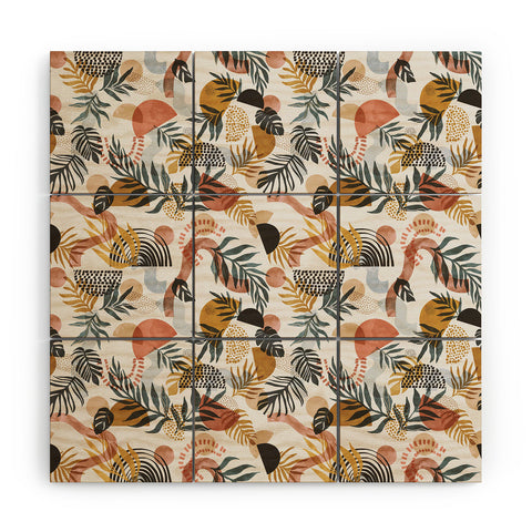 Marta Barragan Camarasa Shapes modern tropical S Wood Wall Mural