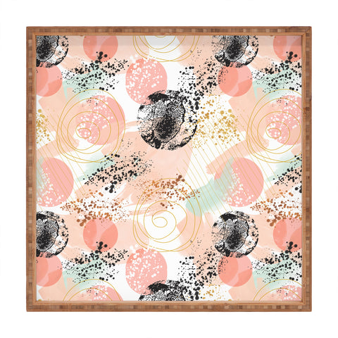 Marta Barragan Camarasa Shapes pastel and textures Square Tray