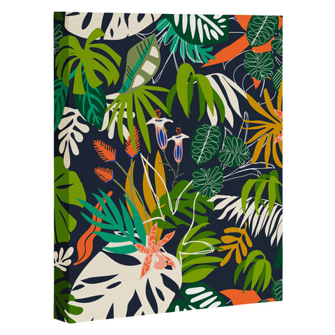 Marta Barragan Camarasa Simple dark jungle drawing Art Canvas