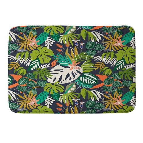 Marta Barragan Camarasa Simple dark jungle drawing Memory Foam Bath Mat