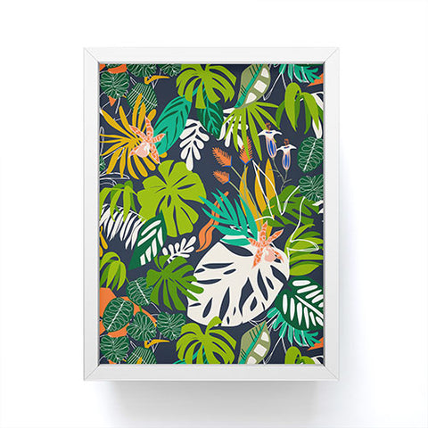 Marta Barragan Camarasa Simple dark jungle drawing Framed Mini Art Print