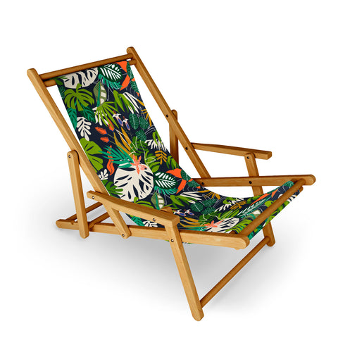 Marta Barragan Camarasa Simple dark jungle drawing Sling Chair