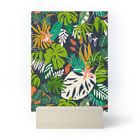 Marta Barragan Camarasa Simple dark jungle drawing Mini Art Print