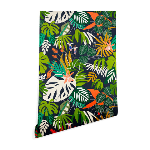 Marta Barragan Camarasa Simple dark jungle drawing Wallpaper