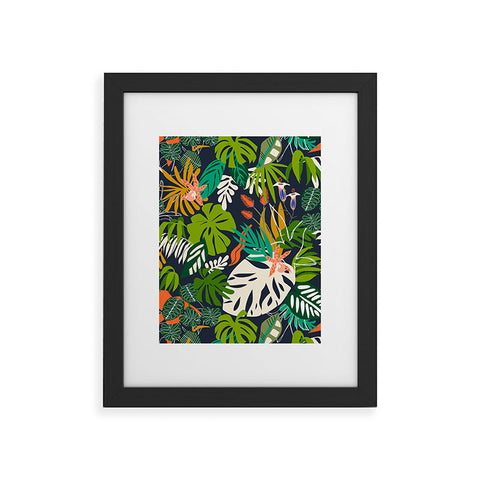 Marta Barragan Camarasa Simple dark jungle drawing Framed Art Print