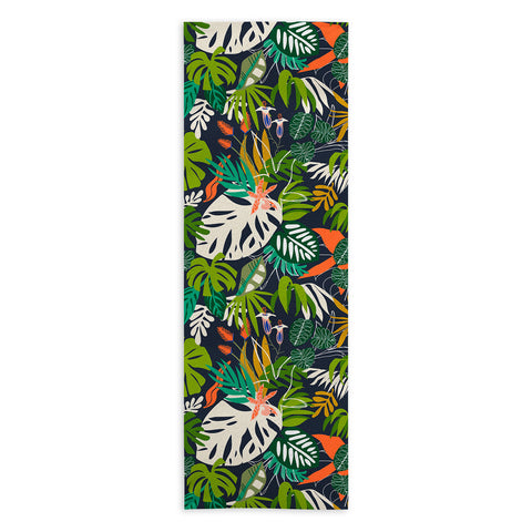 Marta Barragan Camarasa Simple dark jungle drawing Yoga Towel