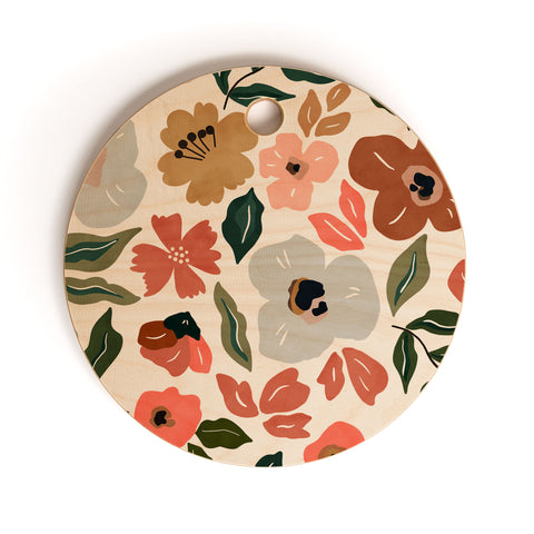 Marta Barragan Camarasa Simple flowery garden 0I Cutting Board Round