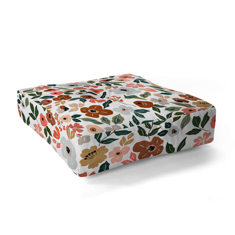 Marta Barragan Camarasa Simple flowery garden 0I Floor Pillow Square