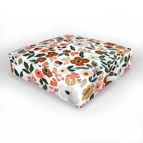 Marta Barragan Camarasa Simple flowery garden 0I Outdoor Floor Cushion