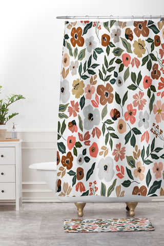 Marta Barragan Camarasa Simple flowery garden 0I Shower Curtain And Mat