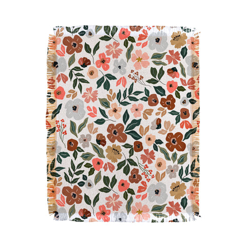 Marta Barragan Camarasa Simple flowery garden 0I Throw Blanket