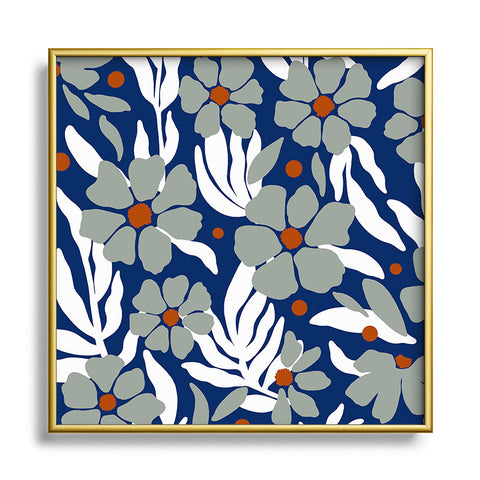 Marta Barragan Camarasa Simple garden blooms 23 Square Metal Framed Art Print