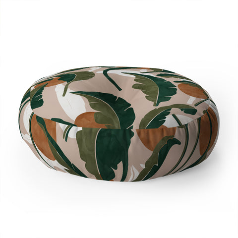 Marta Barragan Camarasa Simple tropical nature T Floor Pillow Round