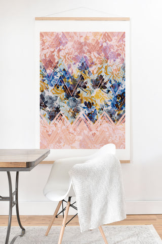 Marta Barragan Camarasa Spring Floral on a geometric background Art Print And Hanger