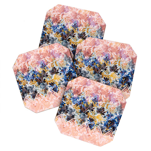 Marta Barragan Camarasa Spring Floral on a geometric background Coaster Set