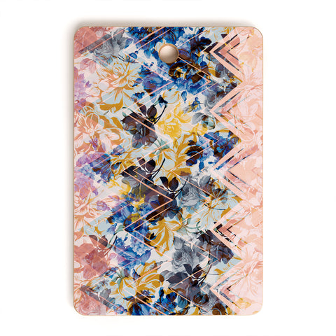 Marta Barragan Camarasa Spring Floral on a geometric background Cutting Board Rectangle