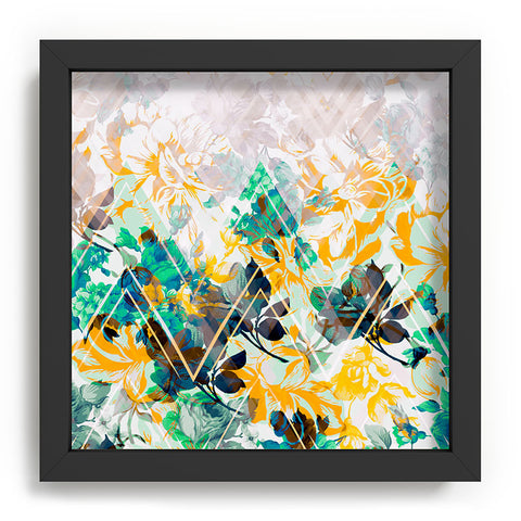 Marta Barragan Camarasa Spring Floral on a geometric background II Recessed Framing Square