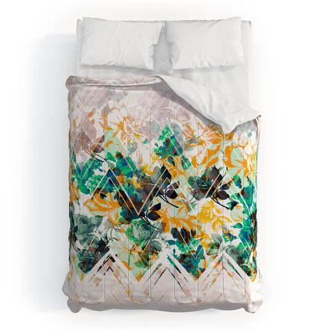 Marta Barragan Camarasa Spring Floral on a geometric background II Comforter