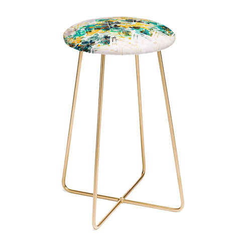 Marta Barragan Camarasa Spring Floral on a geometric background II Counter Stool