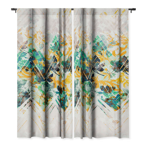 Marta Barragan Camarasa Spring Floral on a geometric background II Blackout Non Repeat