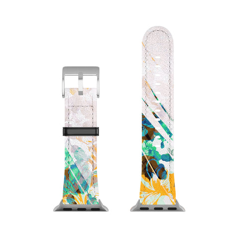 Marta Barragan Camarasa Spring Floral on a geometric background II Apple Watch Band