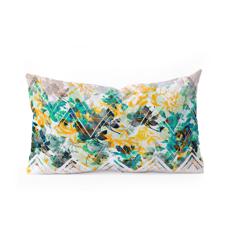 Marta Barragan Camarasa Spring Floral on a geometric background II Oblong Throw Pillow