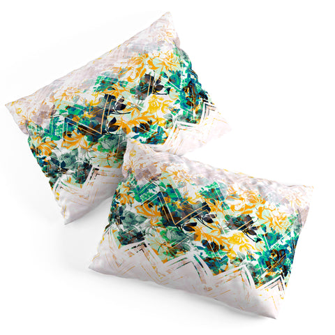 Marta Barragan Camarasa Spring Floral on a geometric background II Pillow Shams
