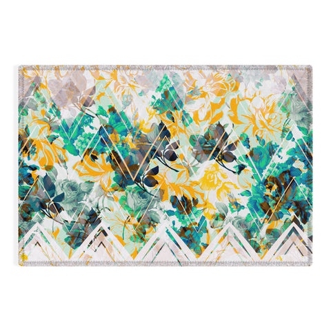 Marta Barragan Camarasa Spring Floral on a geometric background II Outdoor Rug