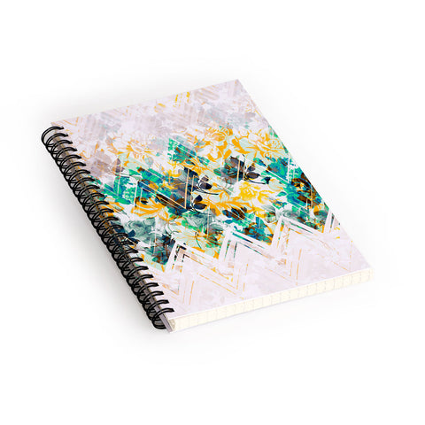 Marta Barragan Camarasa Spring Floral on a geometric background II Spiral Notebook