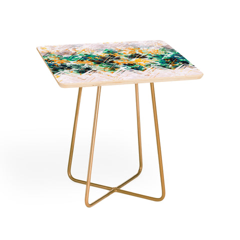 Marta Barragan Camarasa Spring Floral on a geometric background II Side Table