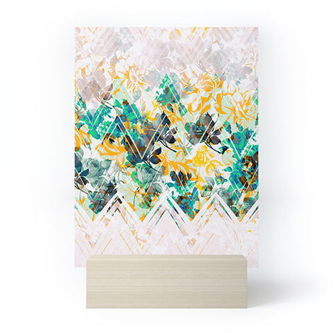 Marta Barragan Camarasa Spring Floral on a geometric background II Mini Art Print