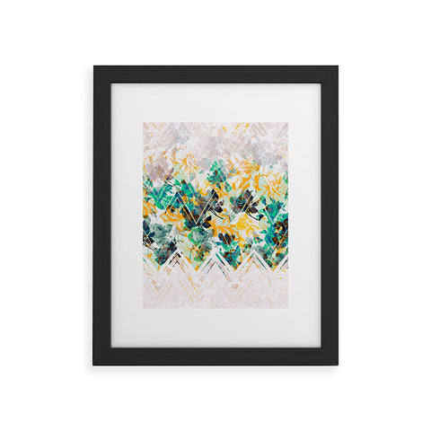 Marta Barragan Camarasa Spring Floral on a geometric background II Framed Art Print