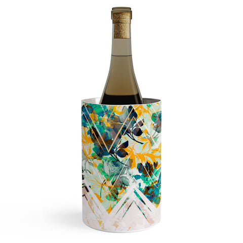 Marta Barragan Camarasa Spring Floral on a geometric background II Wine Chiller