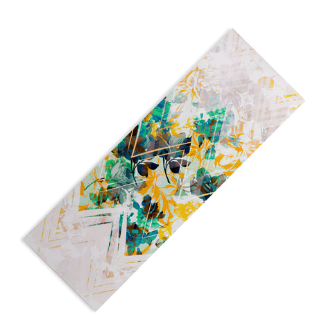 Marta Barragan Camarasa Spring Floral on a geometric background II Yoga Mat
