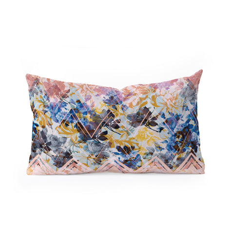 Marta Barragan Camarasa Spring Floral on a geometric background Oblong Throw Pillow