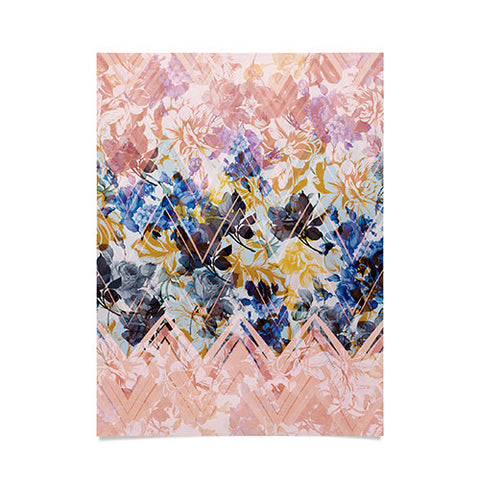 Marta Barragan Camarasa Spring Floral on a geometric background Poster